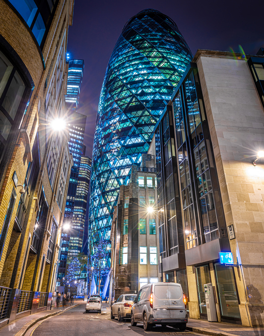 Gherkin skyscrapper in the City of London